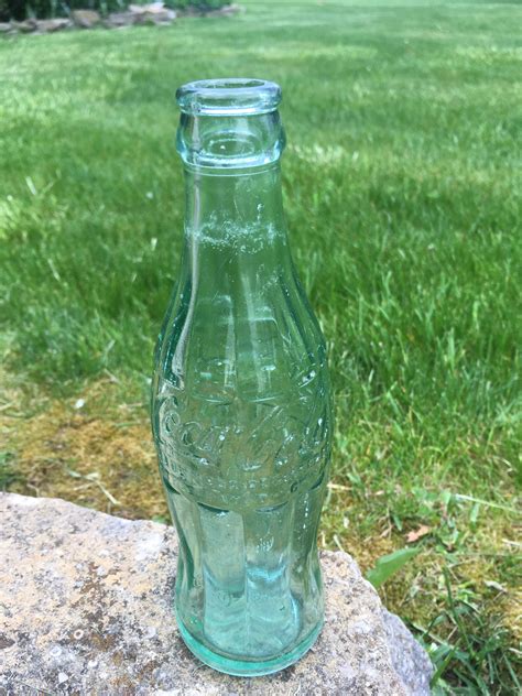 Vintage Green Glass Coca Cola Bottle Antique Coke Bottle Marked