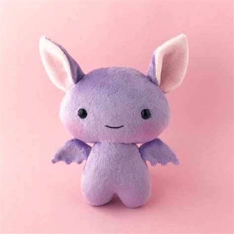 Bat Plush Toy Cute Stuffed Bat Purple Bat Bat Softie Etsy