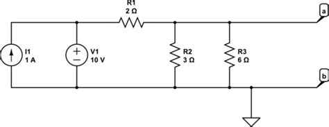 Electrical Thevenin Equivalent Of Circuit With One Voltage And One