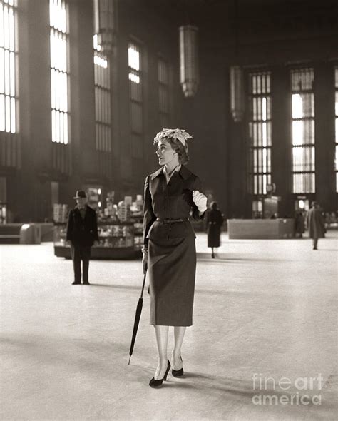 Fashionable Woman In Train Station Photograph By H Armstrong Robertsclassicstock