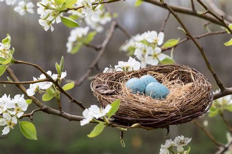 A Robins Nest Is A Sure Sign Of Spring Here It Sits On A Branch