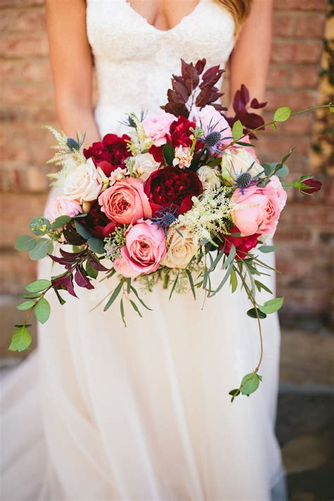 Rich Fall Colors In A Loose Bridal Bouquet Of Red Charm