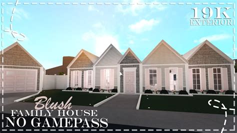 BLOXBURG K One Story Blush Home Pt Exterior No Gamepass House Build YouTube