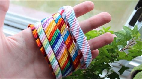 Candy Stripe Friendship Bracelet Tutorial W Adjustable Knot Youtube