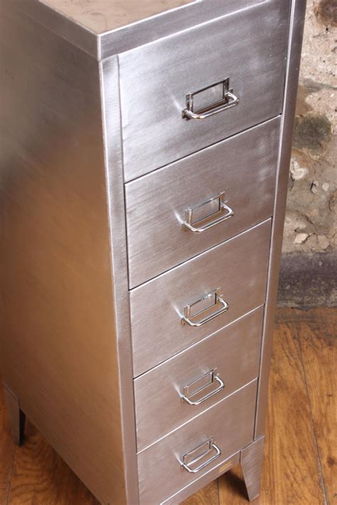 Great savings & free delivery / collection on many items. Vintage Industrial Stripped Metal 5-Drawer Filing Cabinet ...
