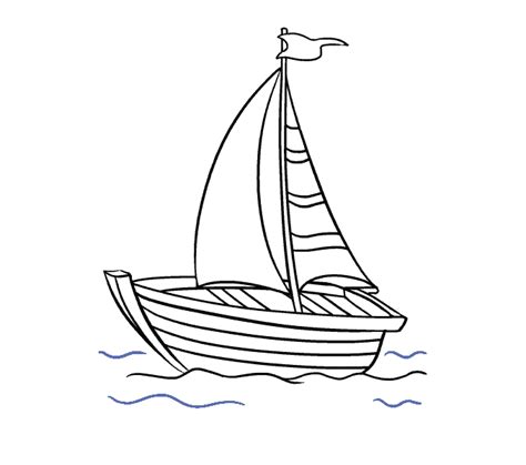 How To Draw Simple Boat How To Draw A Boat In Water Step By Step