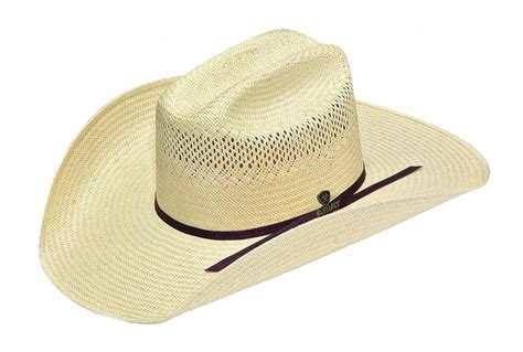 Ariat Mens 10x Straw Western Hat With 2 Cord Hat Band Horseloverz