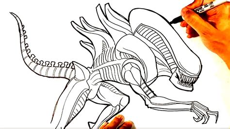 How To Draw Alien Xenomorph Easy Drawings Dibujos Faciles Dessins