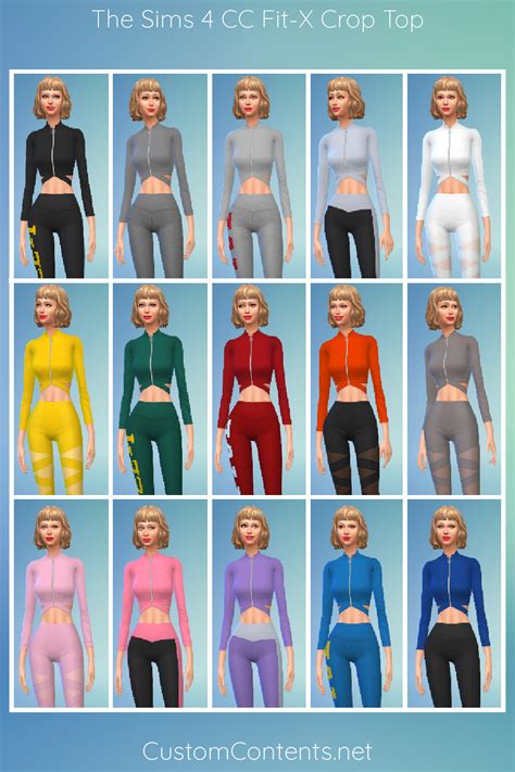 Custom Content The Sims 4 Custom Fit X Crop Top