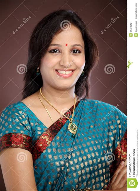 Young Traditional Indian Woman Stock Photo Image Of