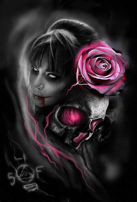 ~gothic Art Tattoo Art Drawings Tatoo Art Skull Drawings Skull Rose