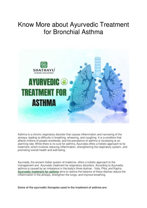 Ppt Know More About Ayurvedic Treatment For Bronchial Asthma