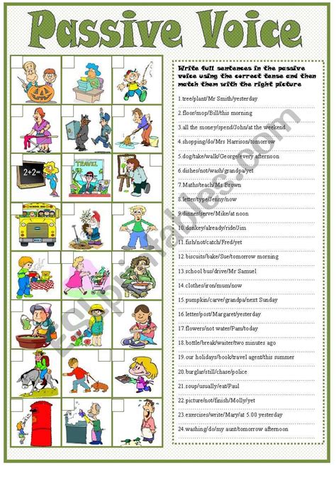 Passive Voice Online Worksheet Passive Voice The Verb To Be Verb To Be