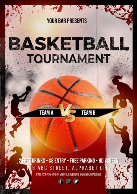 White And Black Basketball Tournament Flyer Template Postermywall
