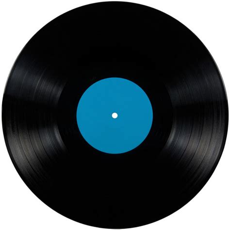 Black Vinyl Lp Album Record Disc Isolated Long Play Disk Label Cyan