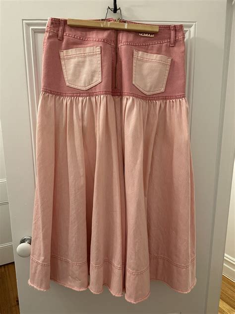 Aje Size 16 Bnwt Belmond Denim Midi Skirt In Blue Wash Rrp 425 Ebay