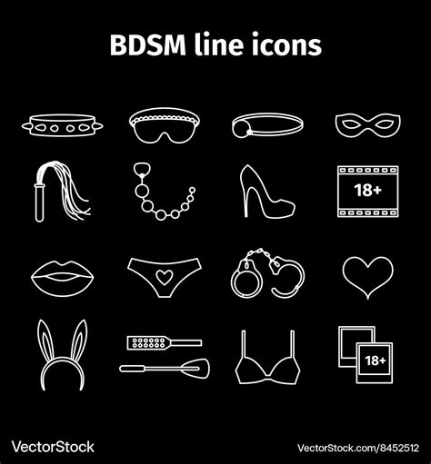 bdsm line icons royalty free vector image vectorstock