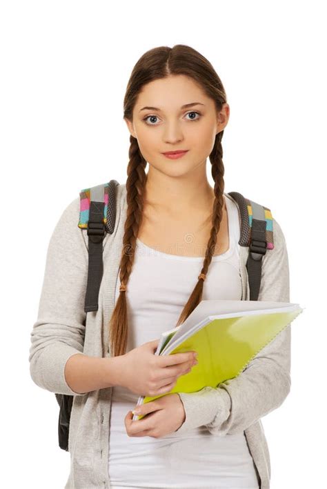 Teenager Girl With School Backpack Stock Image Image Of School