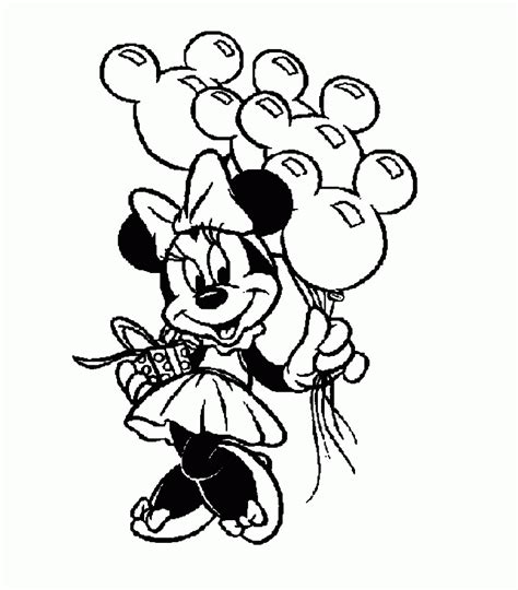 Minnie Mouse Happy Birthday Coloring Page Clip Art Library