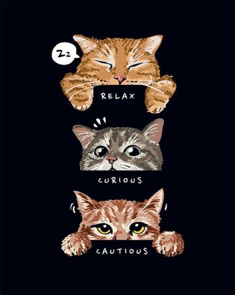 Cute Cat Illustration Kitten Drawing Cute Fall Wallpaper Arte Disney Funny Posters Pet
