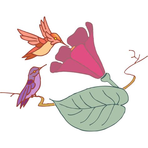Hummingbirds And A Flower Svg Clip Arts Download Download Clip Art