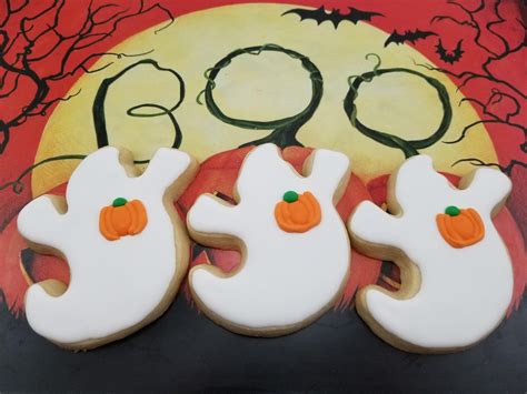 Ghost Sugar Cookies Cute Ghost Cookies Halloween Cookies Etsy