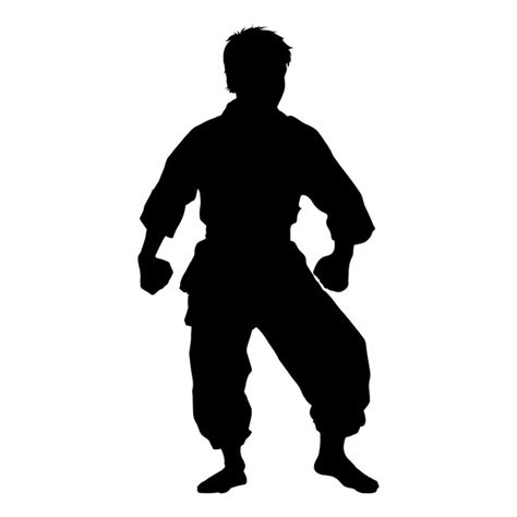 Premium Vector Karate Kid Silhouette On White