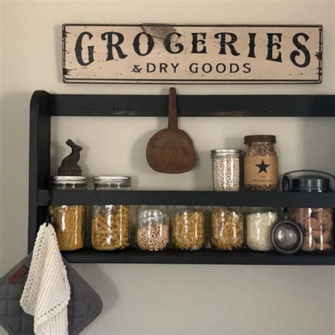 Dry Goods Sign Grocery Wall Sign Old Grocery Sign Kitchen Etsy Old