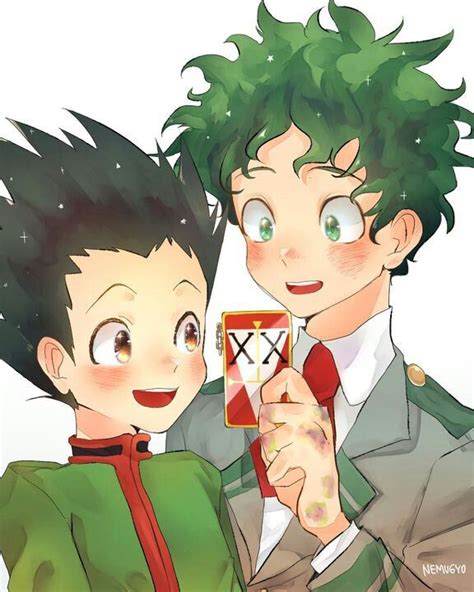 Hxh Bnha Gon And Izuku Anime Crossover Hunter X Hunter Anime