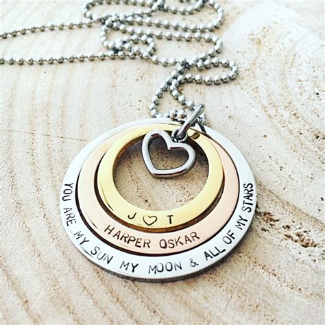 Personalized Necklace Mothers Day T Hand Stamped Necklace Hand