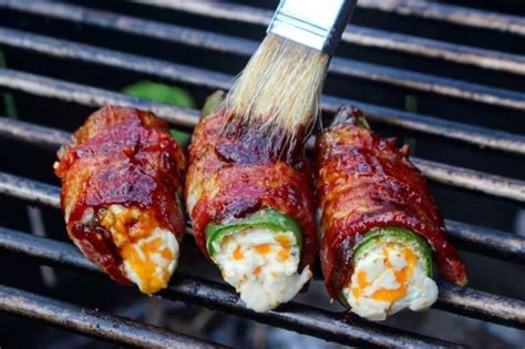 Grilled Jalapeno Poppers With Bacon Over The Fire Cooking