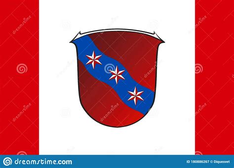 Flag Of Erbach In Hesse, Germany Stock Vector - Illustration of hessecassel, arms: 180886267