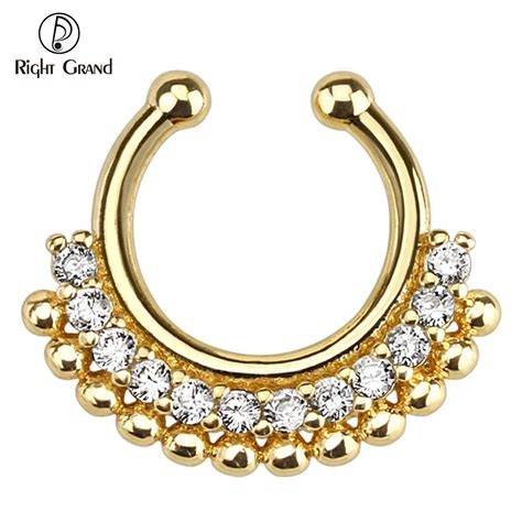 Wholesale Gold Plated Non Piercing Septum Clicker 316l Stainless Steel
