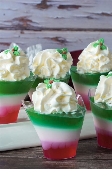 There were tins bursting with sugar cookies, holiday squares. Mini Dessert Cups Layered Christmas Jello | Recipe | Mini desserts, Mini dessert cups, Desserts