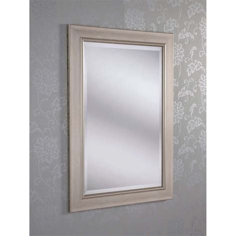 Decorative Silver Framed Rectangular Wall Mirror Homesdirect365