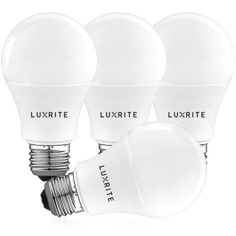 Luxrite A19 Led Light Bulb 9w60w 4000k Cool White Dimmable 800 Lumens