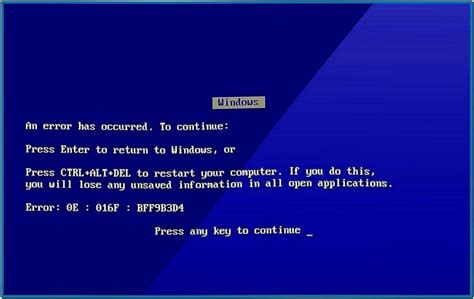 Windows Blue Screen Of Death Screensaver Download Free
