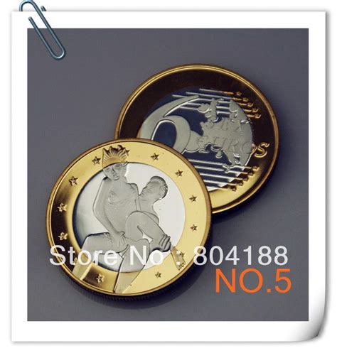 005 Newest Products Make Love Sexy Coins 6 Euros Sex Coins Pure Silver And Gold Clad Round