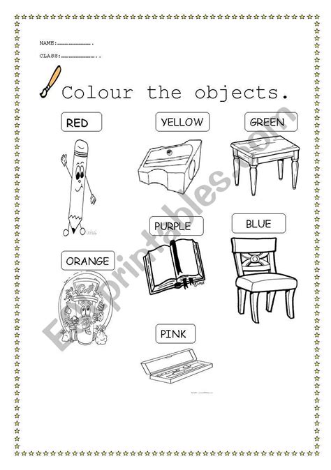Classroom Objects And Colours Esl Worksheet By Didembilen