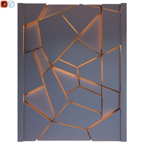 Decorative Wall Panel With Light 14 3d Model Cgtrader
