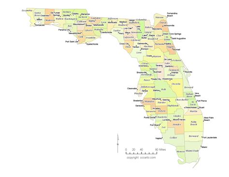 Counties Map Of Florida