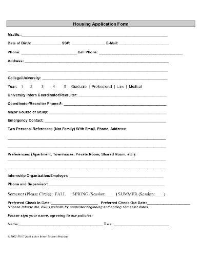 Here's how to apply for housing. FREE 10+ Housing Application Form Templates in PDF | Free ...