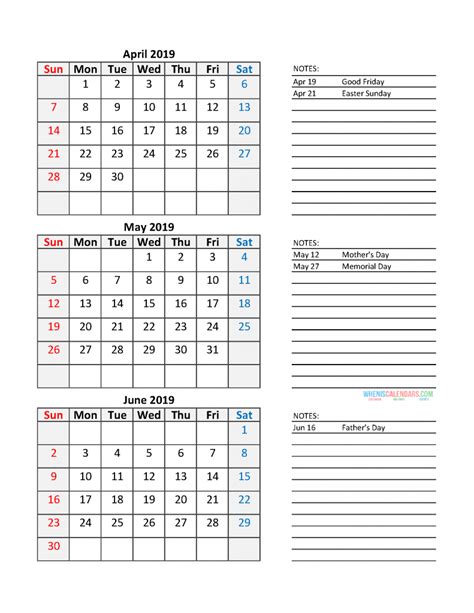 Yearly, monthly, landscape, portrait, two months on a page, and more. Free April 2019 Printable Calendar Templates [US. Edition ...
