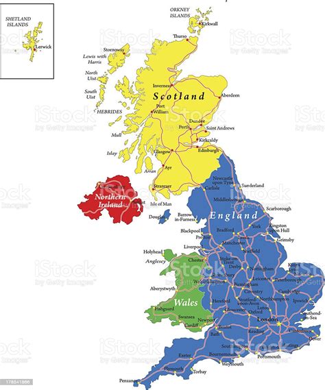 .doormelle kaart van schotland | doormelle kaart schotland de kaart van schotland vector illustratie. Englandscotlandwales And North Ireland Map Stock ...