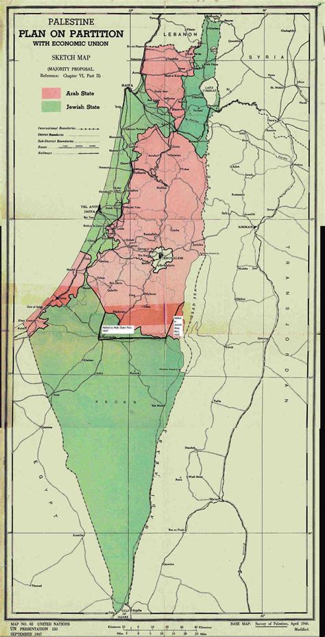 Detail Map Of Unscop Partition Plan For Palestine Majority Report