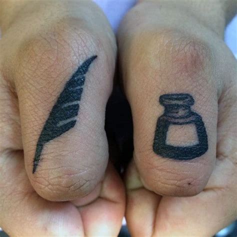 More tattoo ideas you'll love. 90 Thumb Tattoos For Men - Left And Right Digit Design Ideas