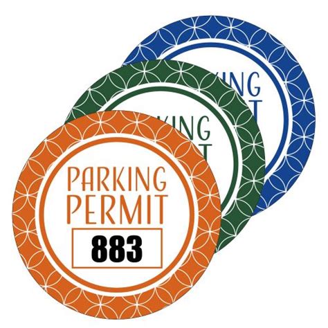 Static Cling Parking Permits Circle 100 Per Pack