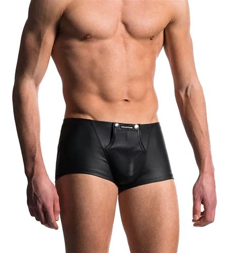 Plus Size Sexy Underwear Men Boxer Shorts Faux Leather Boxer Mens Gay Tight Panties Jockstrap