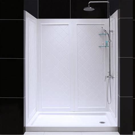 Lowes shower stalls sale, shower renovation used stalls lowes has shower stall with a beautiful shower kits for sale calgary on wayfair. DreamLine QWALL-5 White 2-Piece 30-in x 60-in x 77-in ...