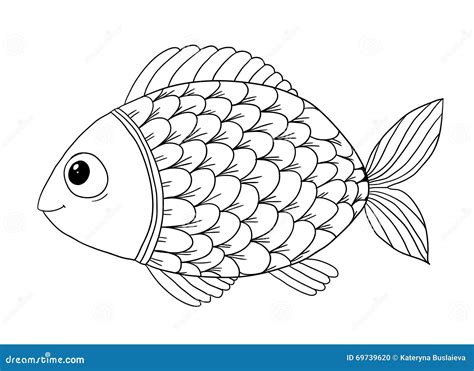 Livre De Coloriage Avec Des Poissons Illustration De Vecteur